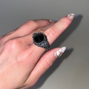 RELIST Blood Milk Jewels Belonging to the Darkness Onyx & Sterling Silver size 6